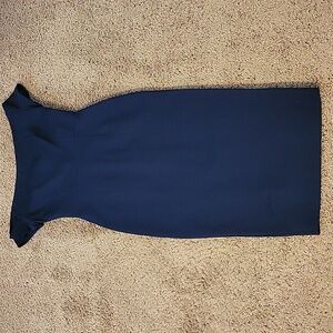 Trina Turk Midnight Blue Off-Shoulder Midi Dress